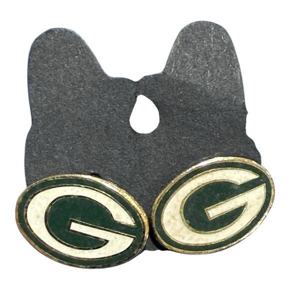 Vintage 1995 Green Bay Packers NFL Logo Stud Earrings by Peter David Inc. - Picture 1 of 6
